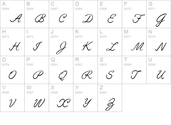 L691-Script-Regular uppercase A-Z preview