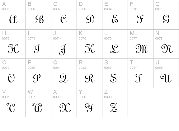 L730-Script-Regular uppercase A-Z preview