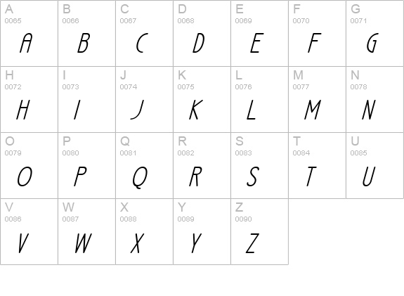 LA Headlights BTN Italic uppercase A-Z preview
