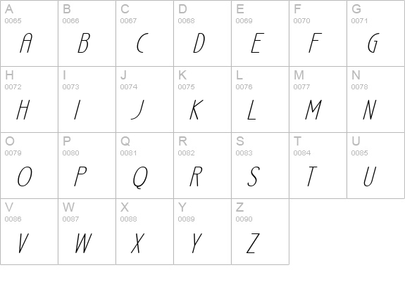 LA Headlights BTN Lt Italic uppercase A-Z preview
