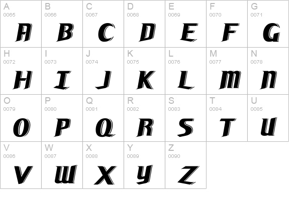 La Mesa Italic uppercase A-Z preview