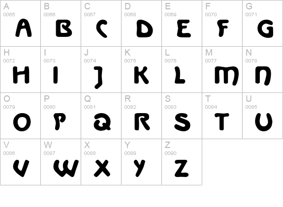 La Negrita uppercase A-Z preview