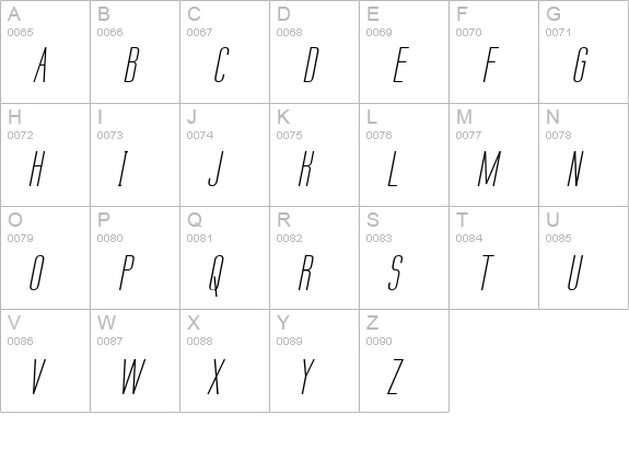 Labtop Secundo Italic uppercase A-Z preview