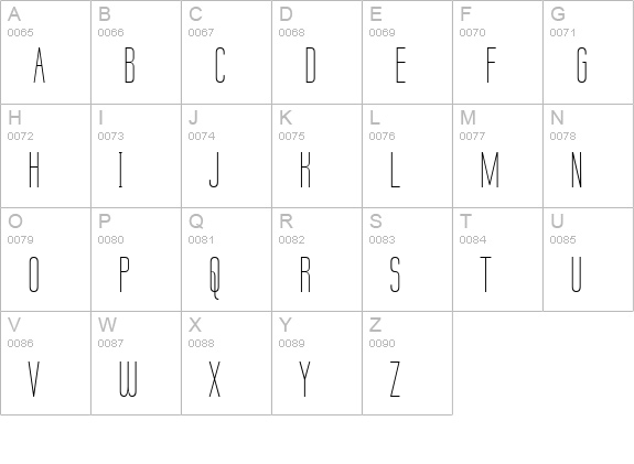 Labtop Thin uppercase A-Z preview
