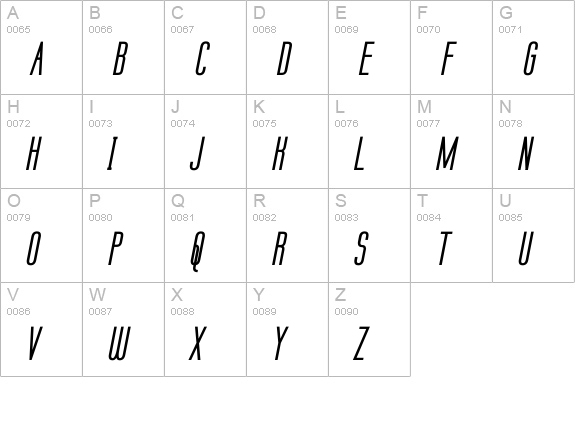 Labtop Unicase Bold Italic uppercase A-Z preview
