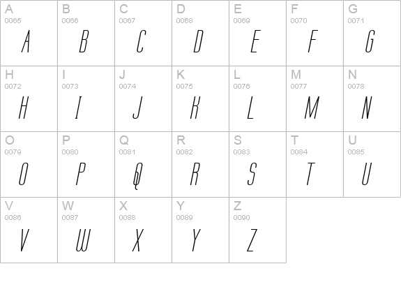 Labtop Unicase Italic uppercase A-Z preview