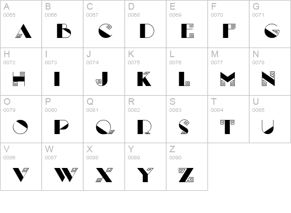 Labyrinth uppercase A-Z preview