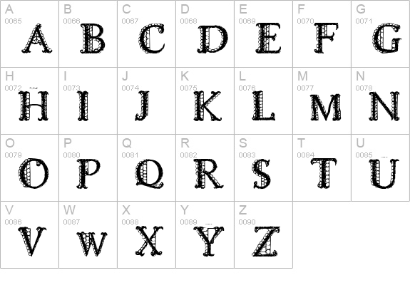 LACETRIM uppercase A-Z preview