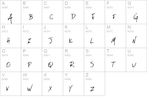 Lackey uppercase A-Z preview