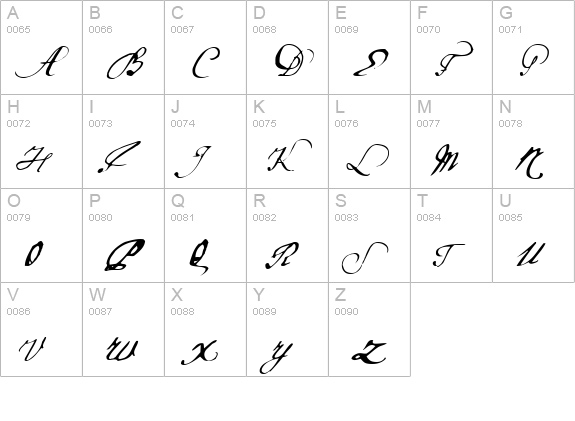 LaDanse uppercase A-Z preview