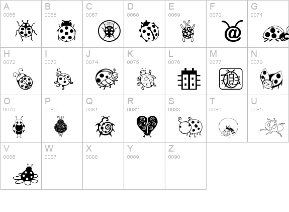 Ladybug Dings uppercase A-Z preview