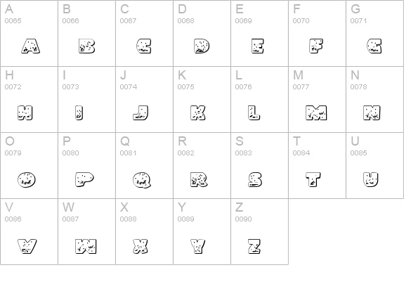 Land Shark Outline uppercase A-Z preview