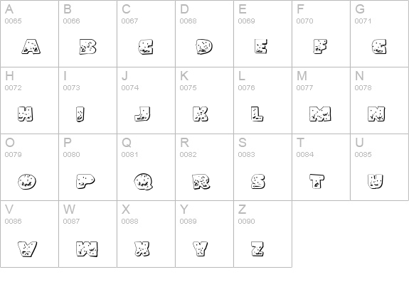 Land Shark Outline Grunge uppercase A-Z preview