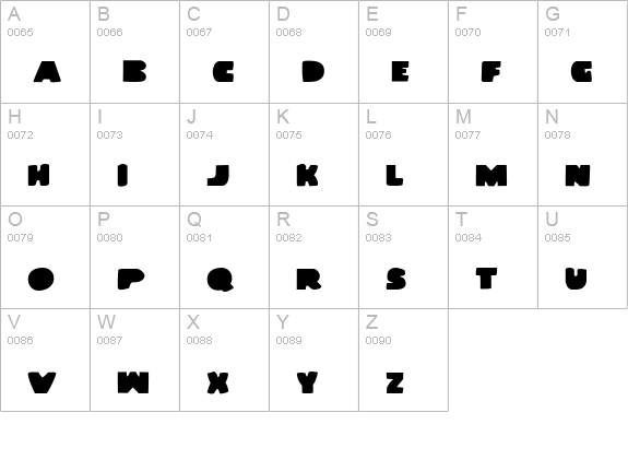 Land Whale uppercase A-Z preview
