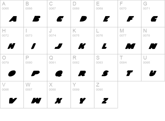 Land Whale Italic uppercase A-Z preview