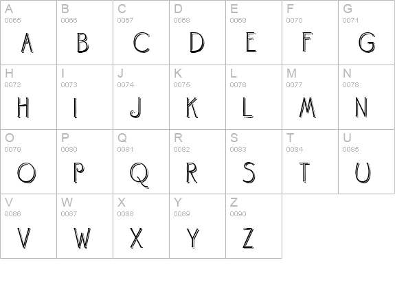 Landsdowne Shadowed uppercase A-Z preview