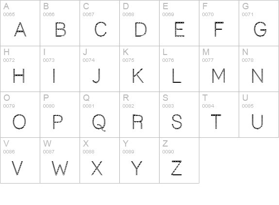 Lane - Cane uppercase A-Z preview