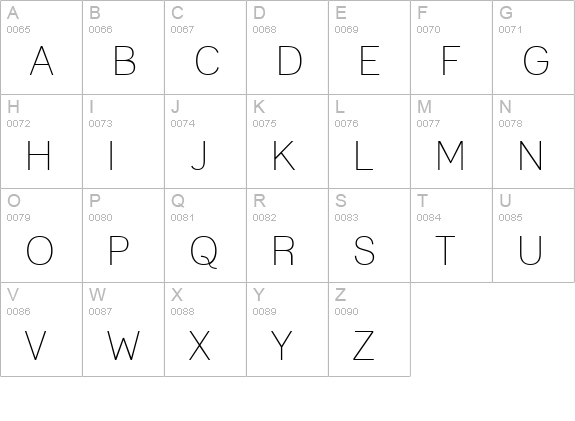 Lane - Narrow uppercase A-Z preview