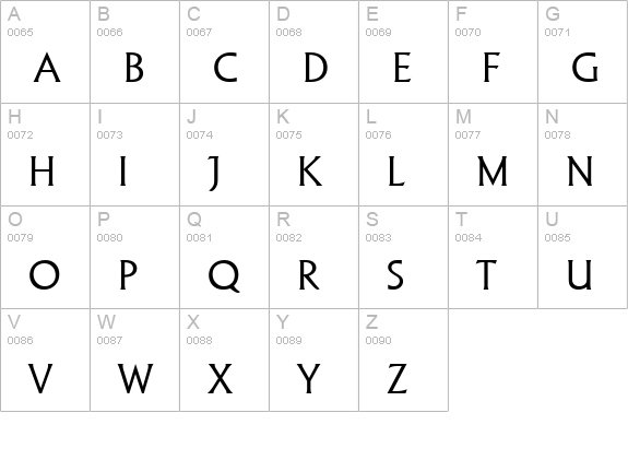 LapidarSerNo2URWTLig uppercase A-Z preview