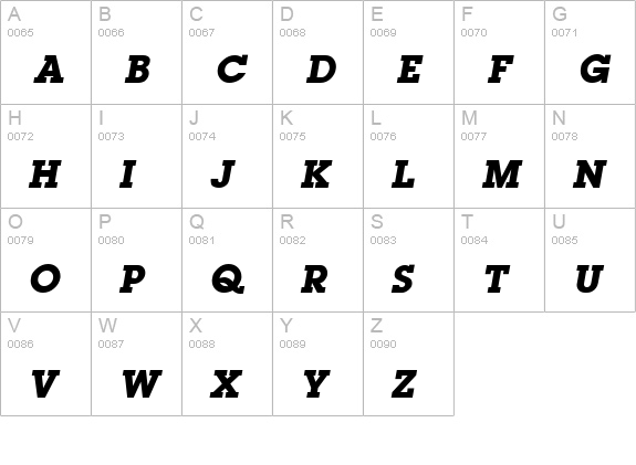 Lapland ExtraBold Italic uppercase A-Z preview