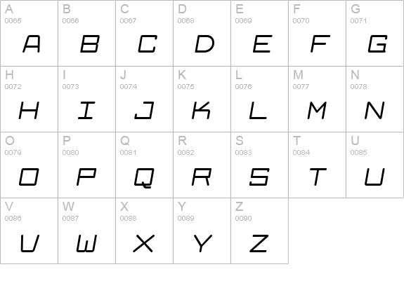 Larabiefont Extended Bold Italic uppercase A-Z preview