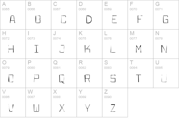 Larabiefont Gaunt uppercase A-Z preview