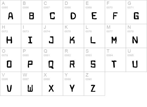 Larabiefont Ink uppercase A-Z preview