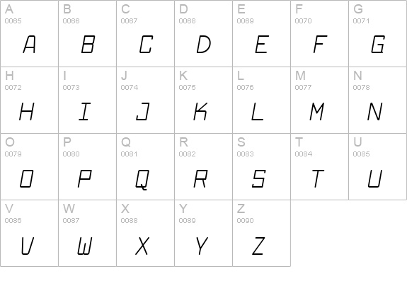Larabiefont Italic uppercase A-Z preview