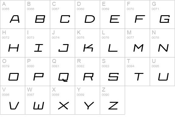 Larabiefont Xtrawide Bold Italic uppercase A-Z preview