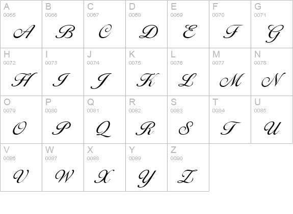 LarissaLight Regular uppercase A-Z preview
