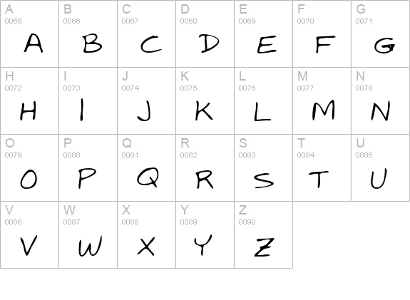 LarkinsHand Regular uppercase A-Z preview