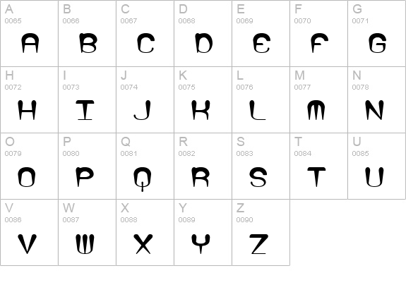 Larkspur BRK uppercase A-Z preview