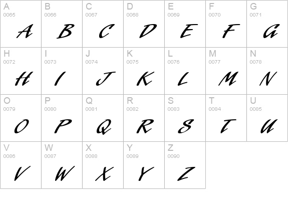 Laser ICG Alt uppercase A-Z preview