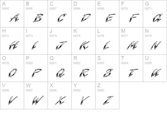 Laser ICG Chrome Alt uppercase A-Z preview