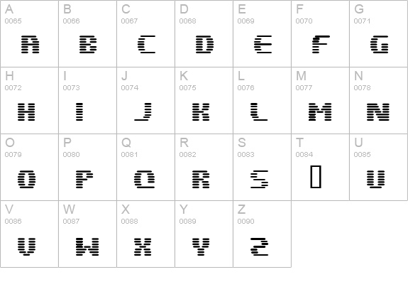 LASERDIVER uppercase A-Z preview