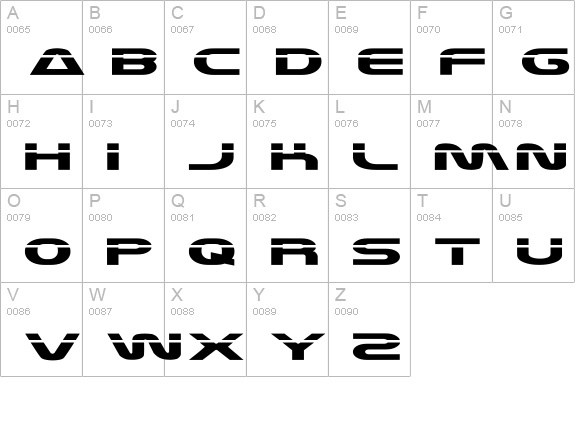 Laserian uppercase A-Z preview