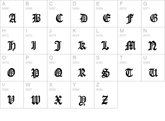 LaserLondon Regular uppercase A-Z preview
