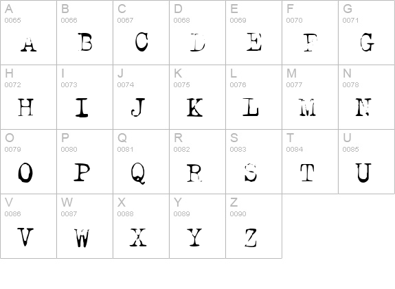 Last Words Thin uppercase A-Z preview