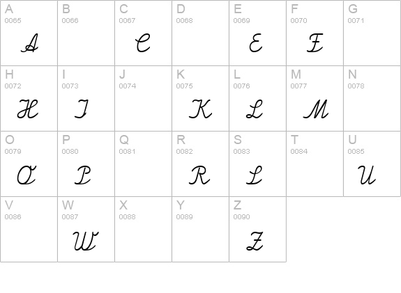 Lateinaus uppercase A-Z preview