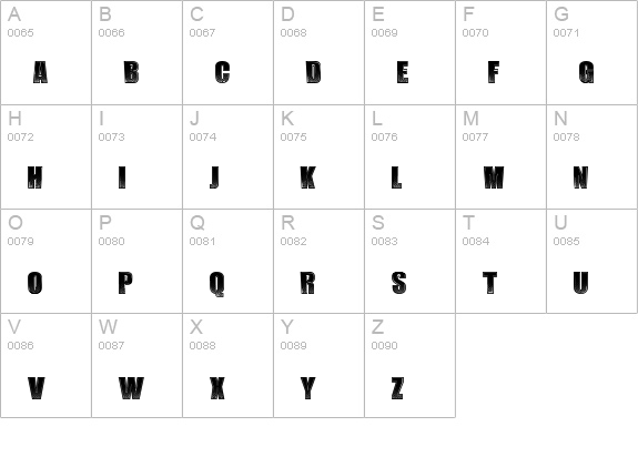 LateNoise uppercase A-Z preview