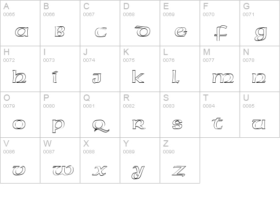 LateranOpen uppercase A-Z preview
