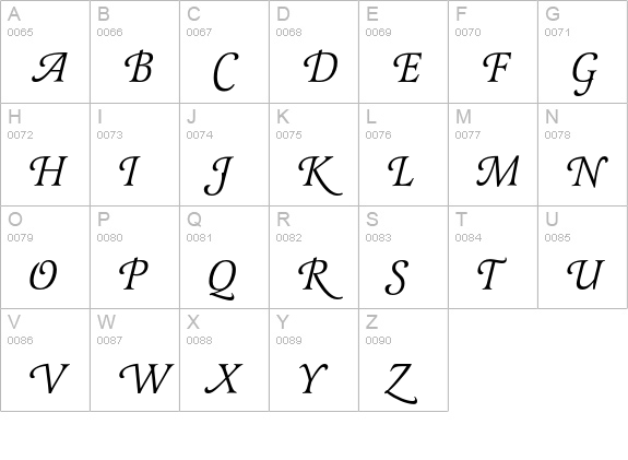 LatienneEF-ItalicSwC uppercase A-Z preview