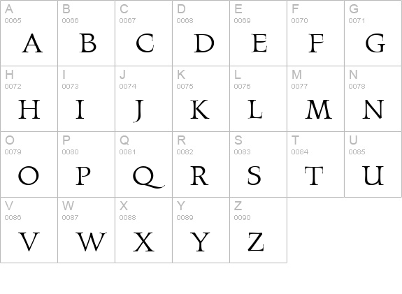 Latina MN uppercase A-Z preview