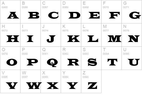 LatinWideCnd-No uppercase A-Z preview