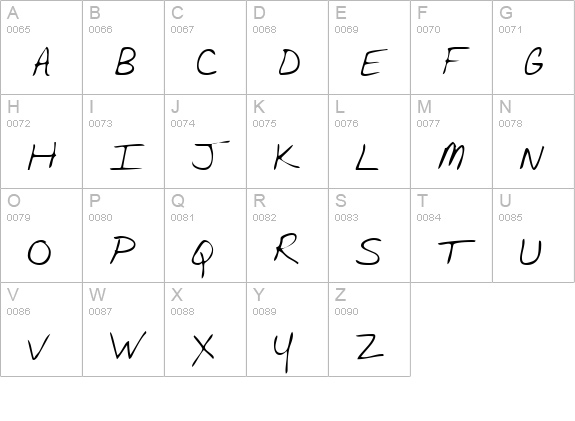 LaurensHand Regular uppercase A-Z preview