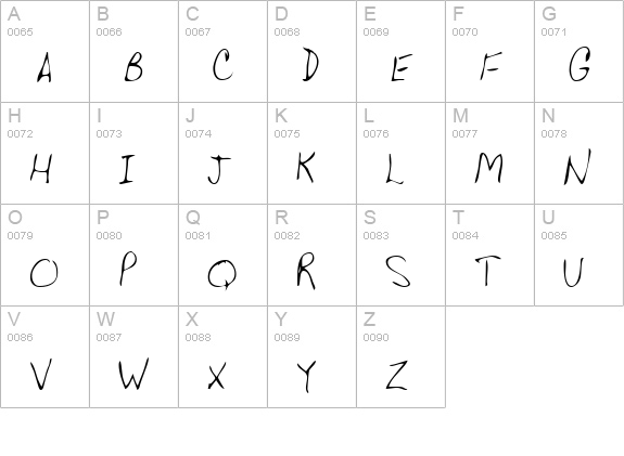 LauriesHand Regular uppercase A-Z preview