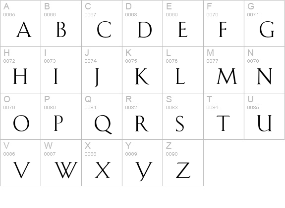 LaurinText uppercase A-Z preview
