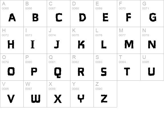 Lavaman uppercase A-Z preview