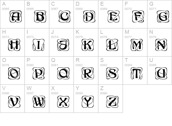 Lavendel uppercase A-Z preview