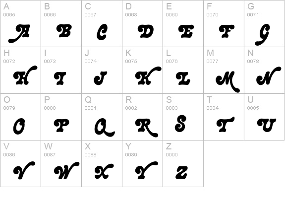 LazybonesEF uppercase A-Z preview